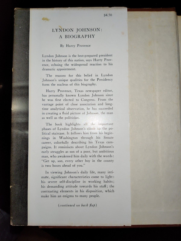 A Biography - Lyndon B. Johnson by Harry Provence 1964 HCDJ First Edition SIGNED gallery