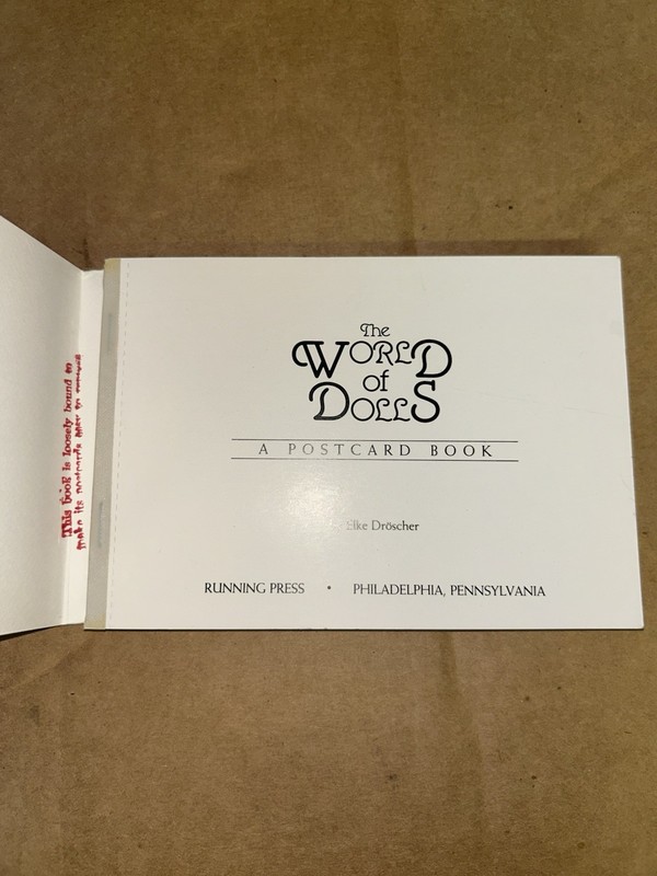 1985 THE WORLD OF DOLLS POSTCARD BOOK Elke Droscher 30 Cards Running Press gallery