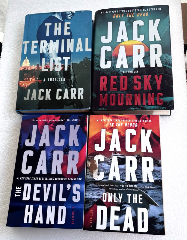 The Terminal List Series Jack Carr Lot of 4 HC/PB Books Very Good FREE SHIPPING