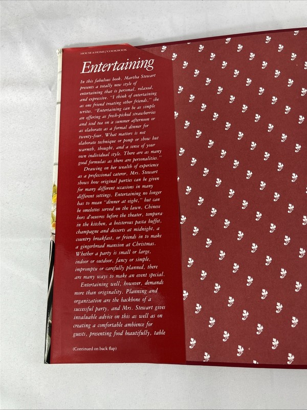 Entertaining Martha Stewart 1982 HC DJ 1st Edition 20th Printing Clarkson Potter gallery