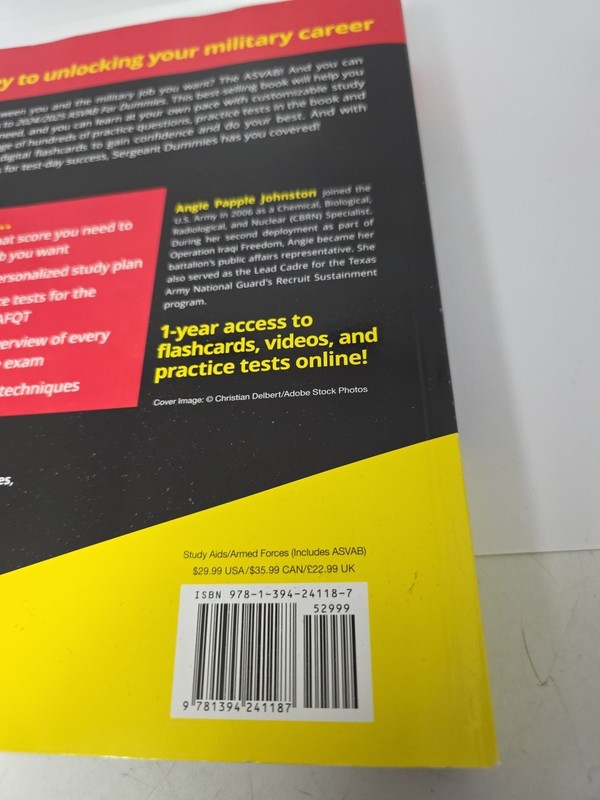 ASVAB For Dummies: Book Paperback, by Papple Johnston Angie. 2024/25 gallery