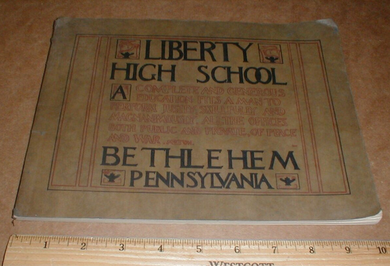 Vtg May-1923 Liberty High School Bethlehem Pennsylvania PA photo History book