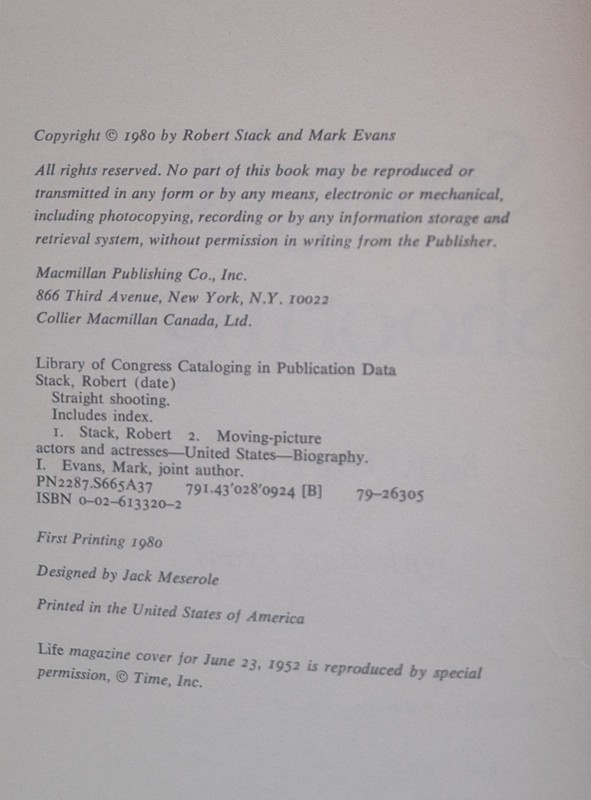 Straight Shooting by Robert Stack Signed Twice by Actor Of Unsolved Mysteries gallery