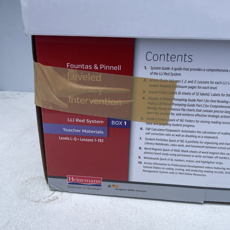 Fountas & Pinnell Literacy LLI Red System Teachers Materials Box 1 Levels L-Q gallery