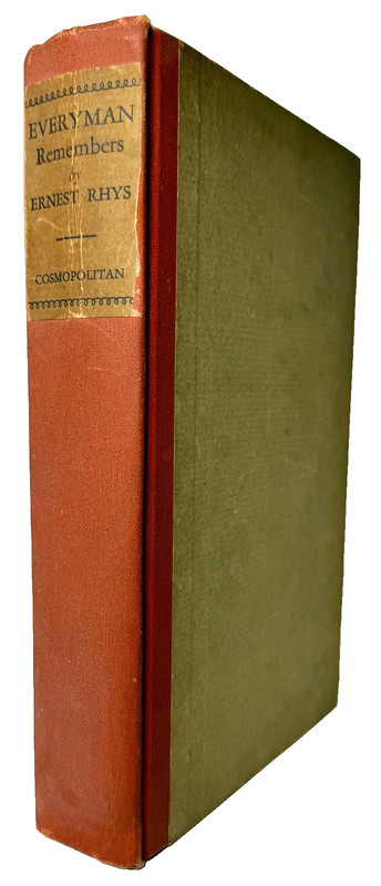 Everyman Remembers, Ernest Rhys 1931 Cosmopolitan Books Hardcover