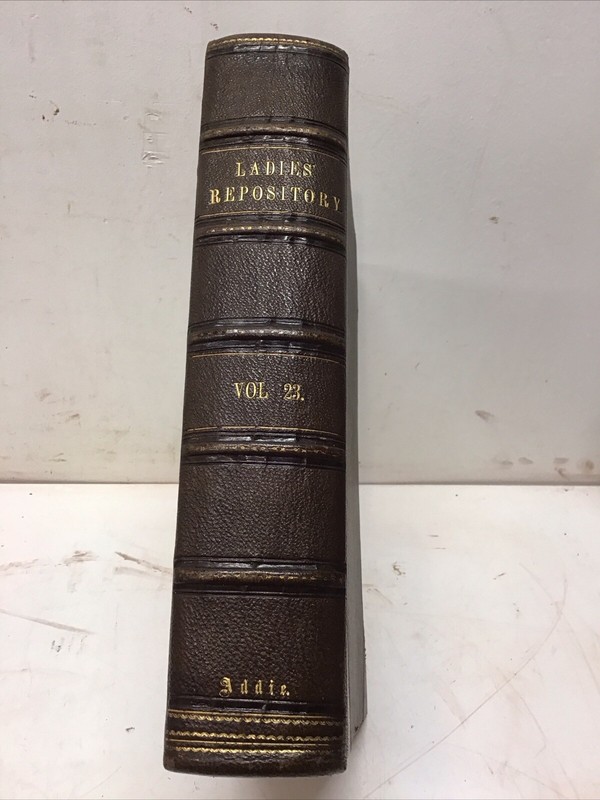 1863 Leather Book -The Ladies’ Repository; A Monthly Periodical Jan – Dec. 1863