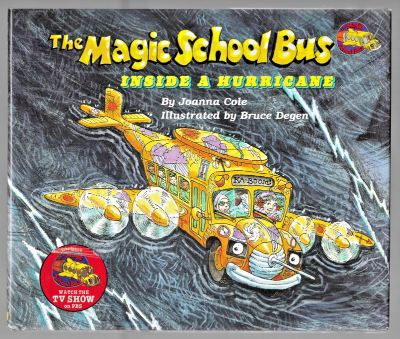 2x Signed Joanna Cole, Bruce Degen Magic School Bus Inside A Hurricane Inscribed