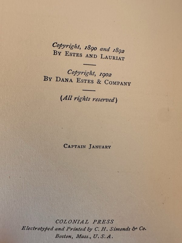 CAPTAIN JANUARY By Laura E. Richards (1902). Dana Estes and Company. Hardcover gallery