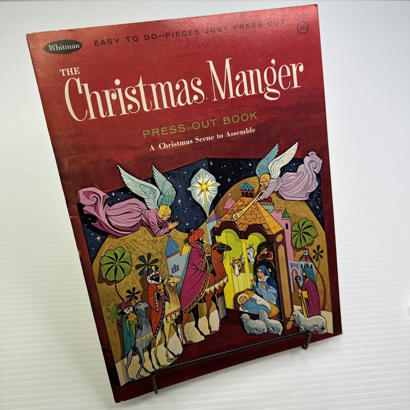 The Christmas Manger Press-Out Book 1966 Whitman Publishing Vintage Christmas