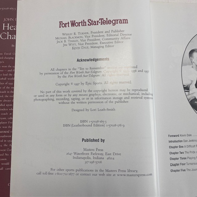 John David Crow Heart of a Champion Signed Texas A&M Football Book HC gallery