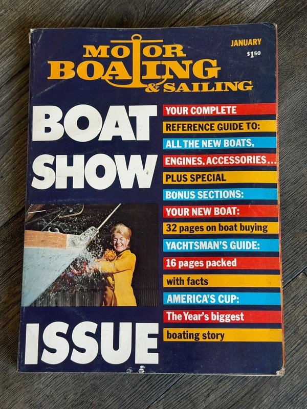 MOTORBOATING & SAILING Magazine Jan 1971 Boat Show Issue 408 Pages Vintage Ads