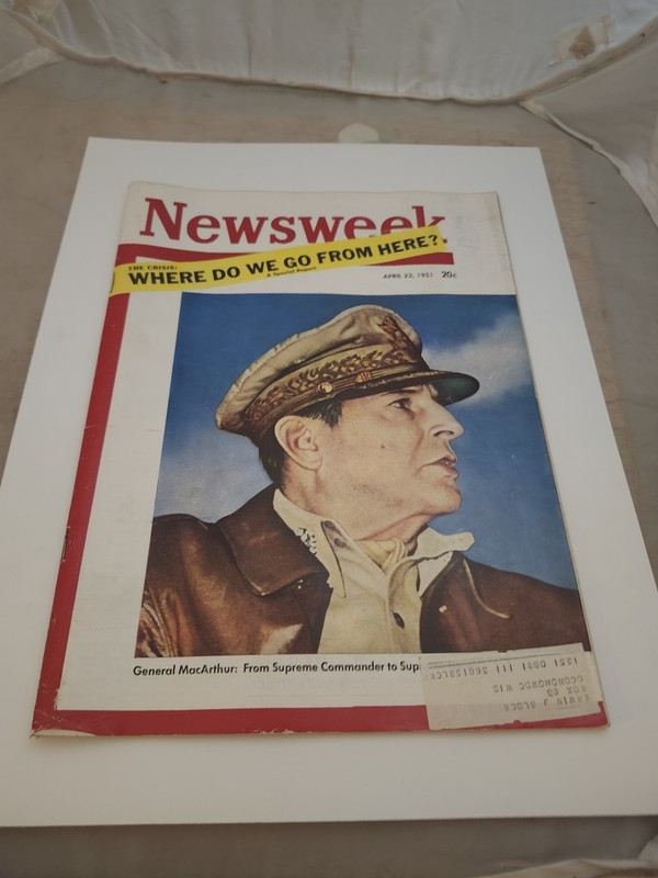 1951 Newsweek Magazine April 23 Issue – Downfall of General MacArthur Great Ads
