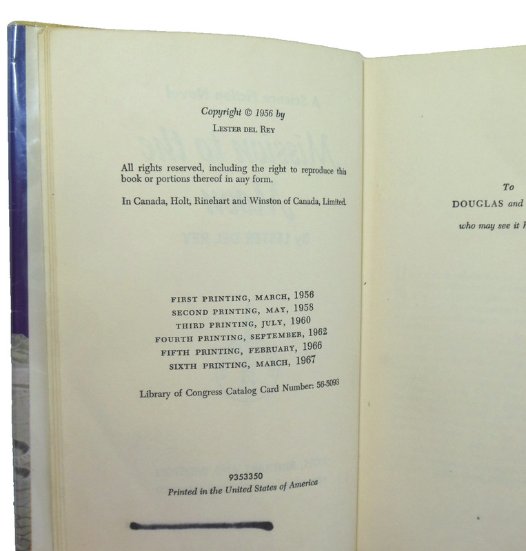 MISSION TO THE MOON Lester Del Rey 1967 Alex Schomburg HBDJ Science Fiction ExLb gallery