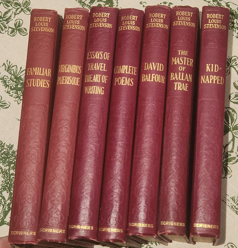 Robert Louis Stevenson Partial Uniform Binding Set of 7 Charles Schribner's Sons