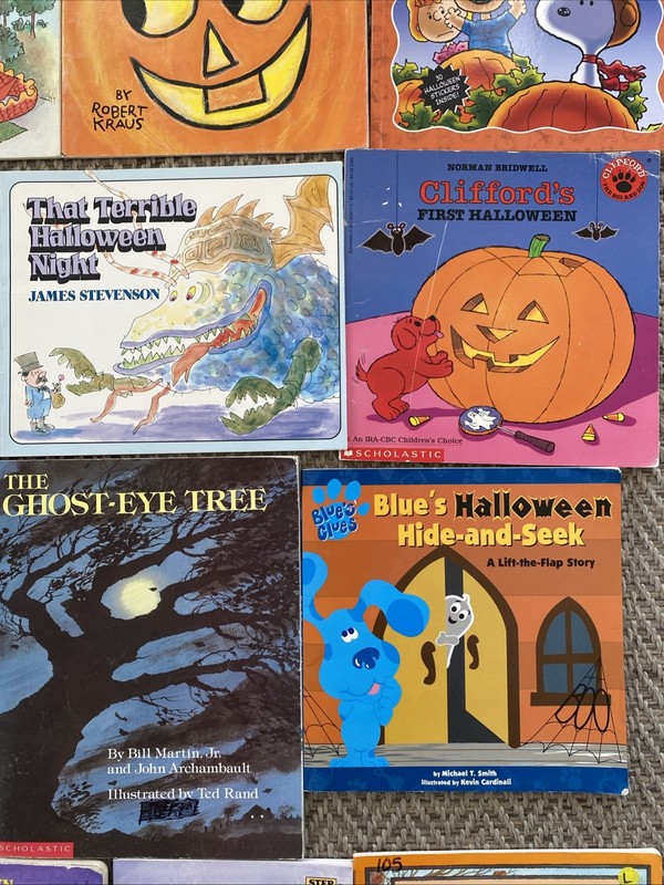 Lot of 35 Vintage Spooky Children's Books Halloween Ghosts Witches Monsters gallery