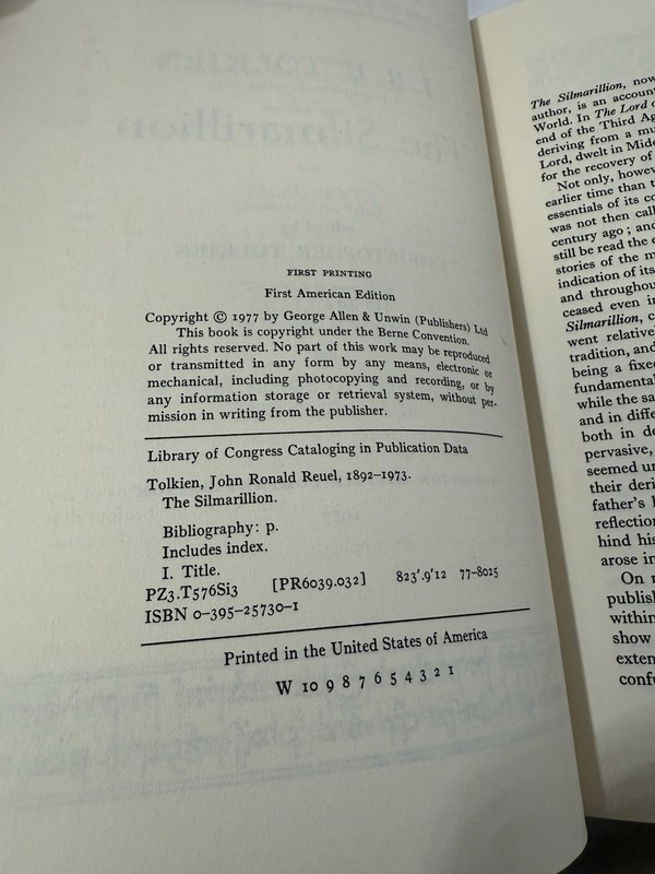The Silmarillion by JRR Tolkien (First American Edition, First Printing) gallery