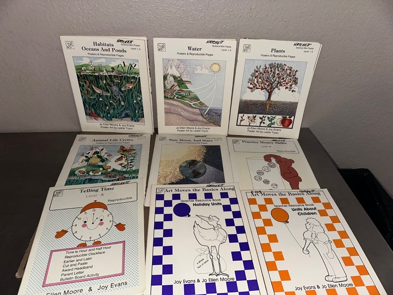 Vintage Evan-Moor Science Mini Packs & Art Moves Teacher Resource Books Lot of 9