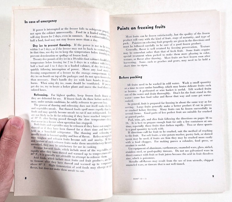 1961 Dept. of Agriculture HOME FREEZING OF FRUITS & VEGETABLES cookbook BULLETIN gallery