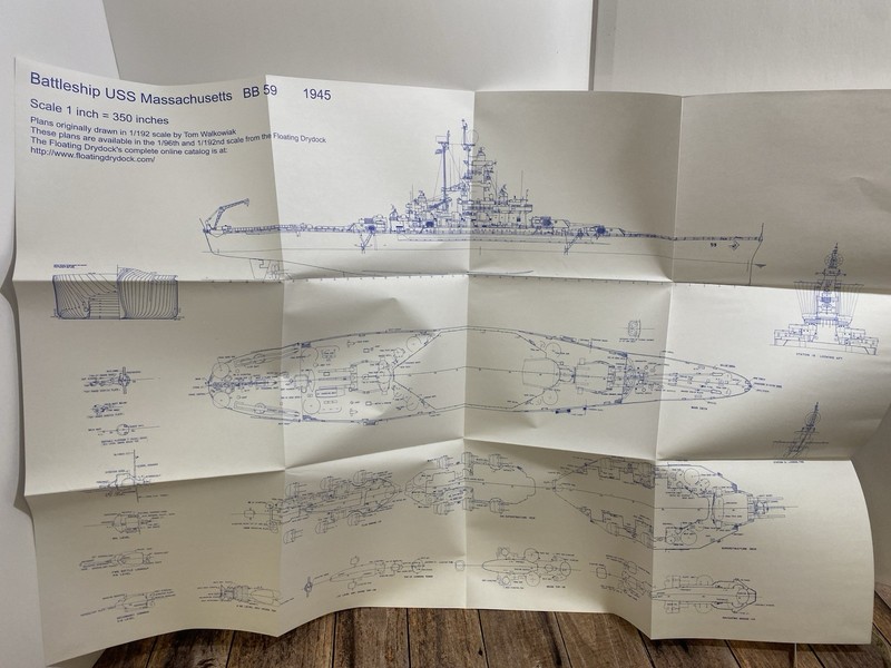 USS MASSACHUSETTS Technical Reference + Drawing Signed By Shoker WWII HISTORY gallery