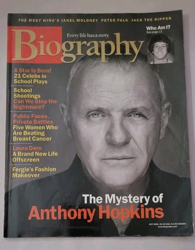 Vintage ANTHONY HOPKINS Biography Magazine October 2001