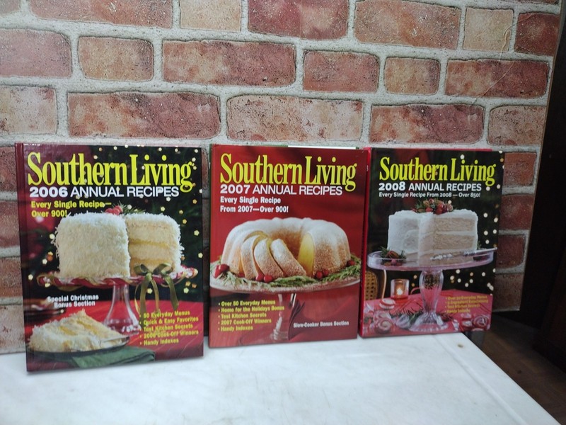 Lot of 3 – Southern Living Annual Recipes – 2006,2007,2008 – Hardcover – Oxmoor