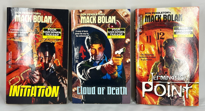 Mack Bolan Four Horsemen Trilogy Don Pendleton 3 Book Lot 1999 First Editions