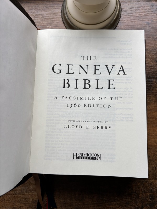 Rare Geneva Bible 1560 Facsimile Custom Handbound Genuine Leather Bible gallery