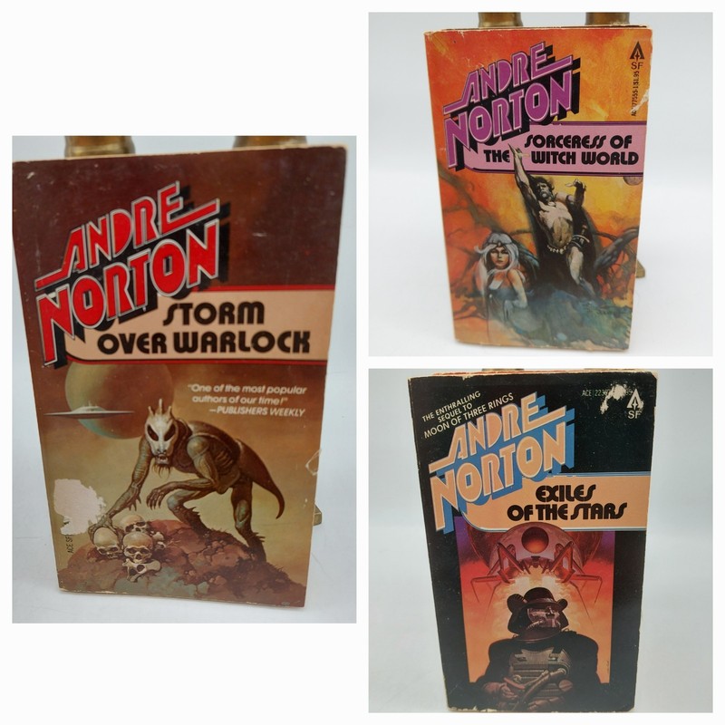 Andre Norton Paperback Books Warlock Sorceress Exile To The Stars READ