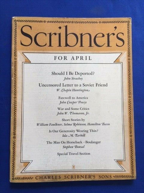 SCRIBNER’S. APRIL, 1935 VOLUME XCVII NUMBER 4 – 1ST. WITH WILLIAM FAULKNER STORY