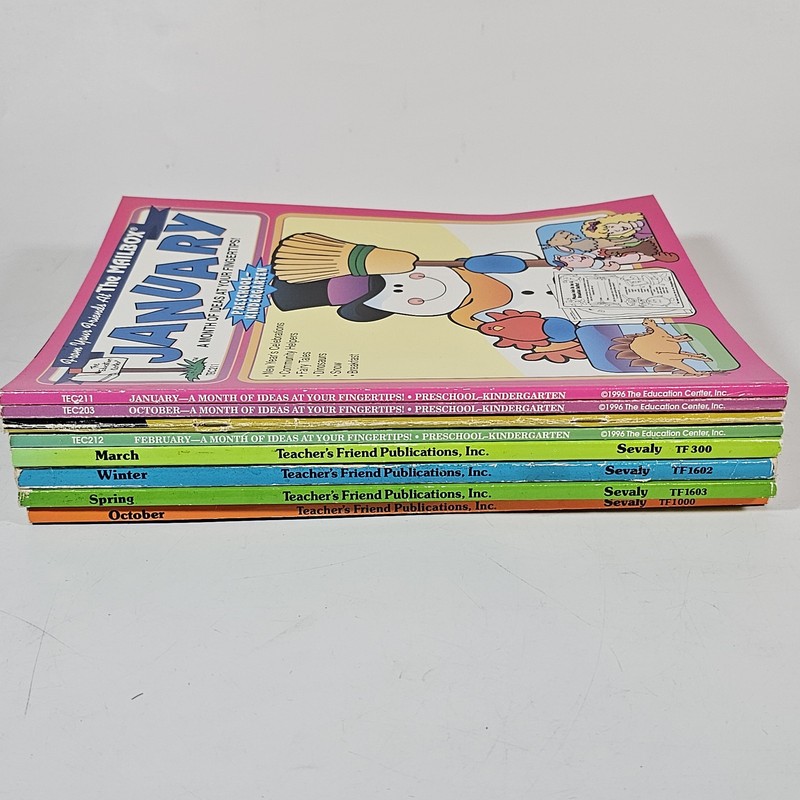 Vintage Teacher's Friend Activity Books Lot 8 PreK-K January February March gallery