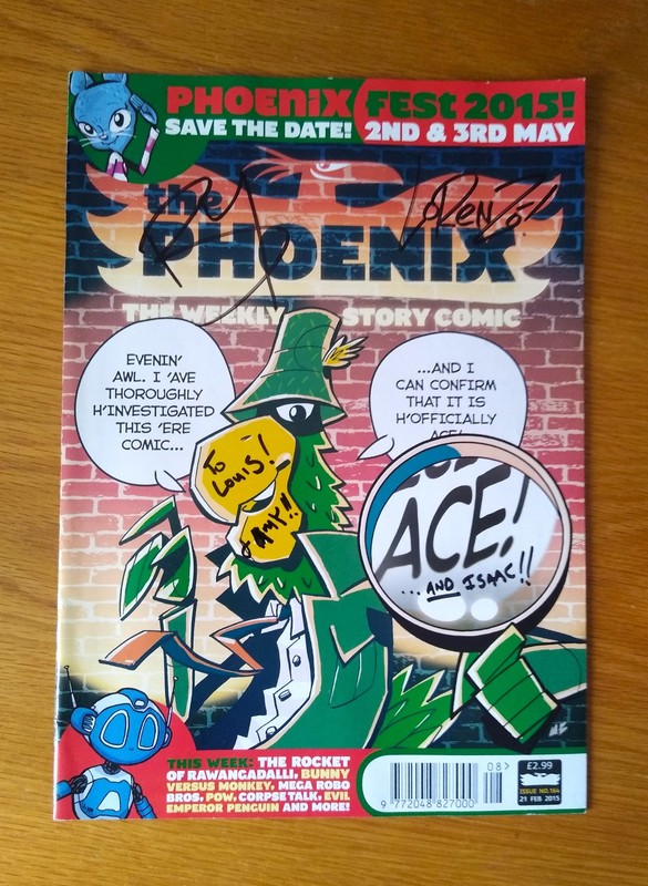 Comic THE PHEONIX #164 Feb 2015 SIGNED by Etheringtons Collectable Magazine ra