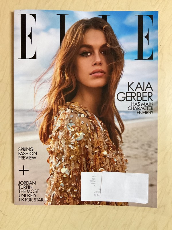 FEBRUARY 2023 ELLE magazine Kaia Gerber sexy cover Spring fashion Preview