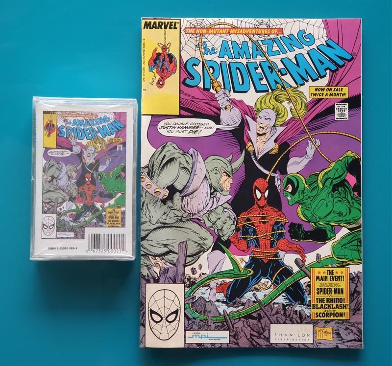 🟢 Amazing Spider-Man Audio Book Cassette MPI Marvel Scorpions Tail Woe w/ Comic