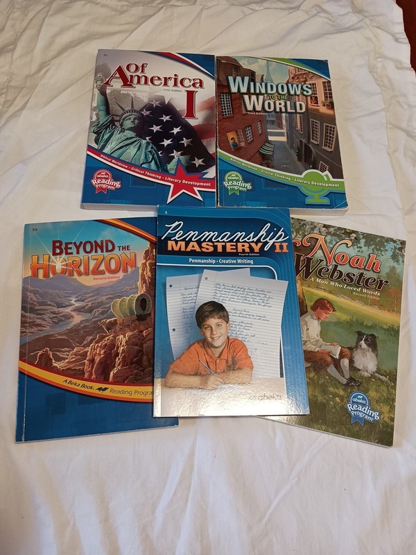 A Beka 5th Grade Readers, 4-book Set, Plus Penmanship Mastery II