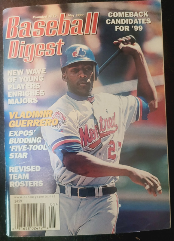 Vladimir Gurrero HOF Montreal Expos ~ May 1999 5/99 ~ Baseball Digest ⚾ Magazine