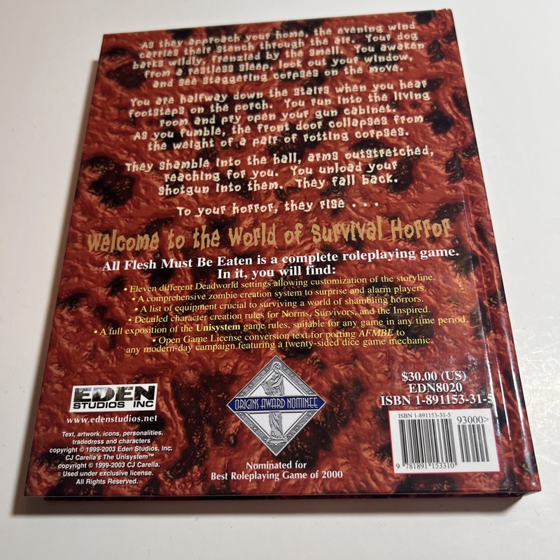 All Flesh Must Be Eaten Rev Core Eden Studios Hardcover Like new gallery