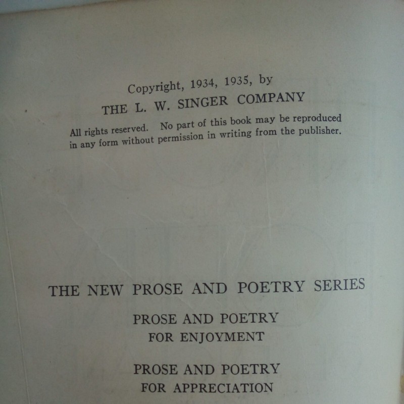 Prose And Poetry Of England, The New Series Book, 1935 printing gallery