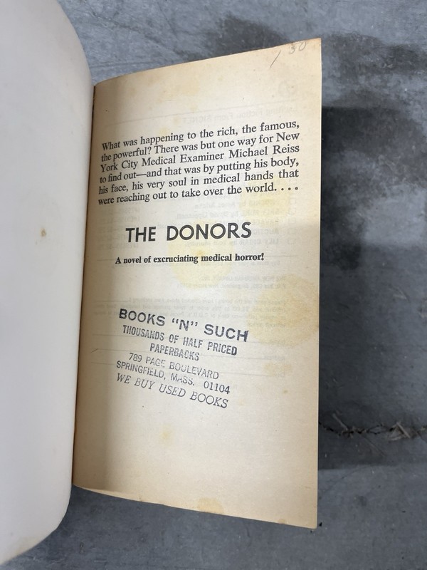 The Donors Leslie Alan Horvitz 1982 Vintage Paperback Book gallery