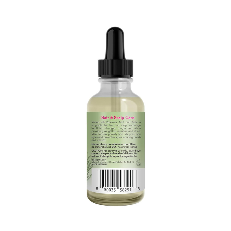 Rosemary & Mint Light Hair Oil, 2 Oz - Split Ends & Dry Scalp Treatment gallery