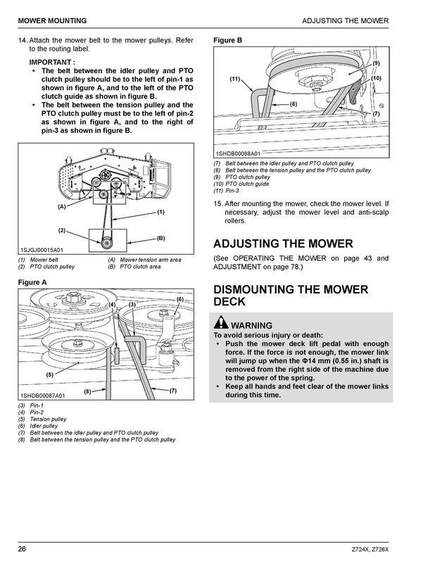 KUBOTA Z724X Z726X Zero Turn Operators Manual, BIND - FRONT & BACK - XL FOLDOUTS gallery