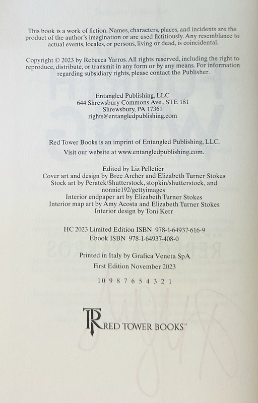 SIGNED Rebecca Yarros Fourth Wing Holiday Edition 1st Ed SIGNED Sprayed Edge NEW gallery