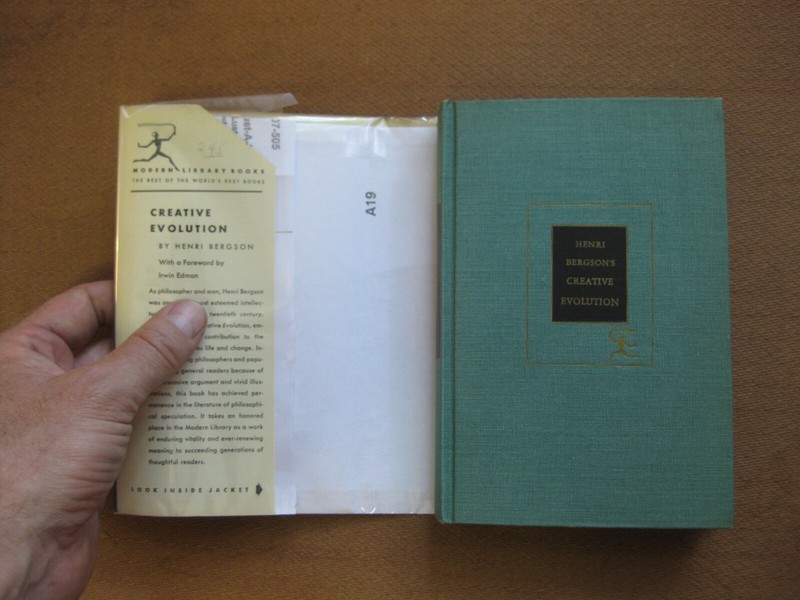 CREATIVE EVOLUTION by Henri Bergson - 1st HCDJ Modern Library 1944 - VG+ gallery