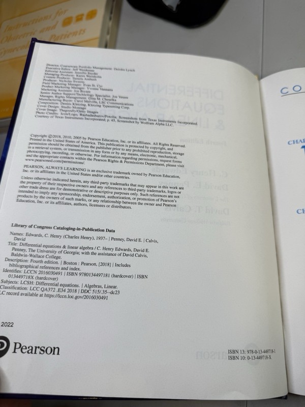 Differential Equations and Linear Algebra by Edwards, C. - 4th Edition gallery