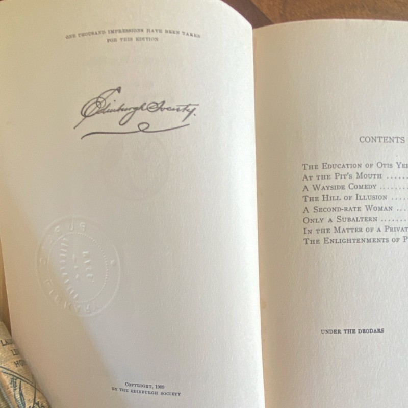 Rudyard Kipling Under the Deodars 1909 Edinburgh Society Illustrated Hardcover gallery
