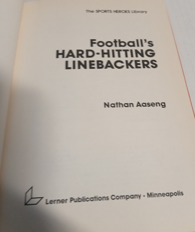 Football's Hard-Hitting Linebackers by Nathan Aaseng Vintage 1984 1st Edition gallery