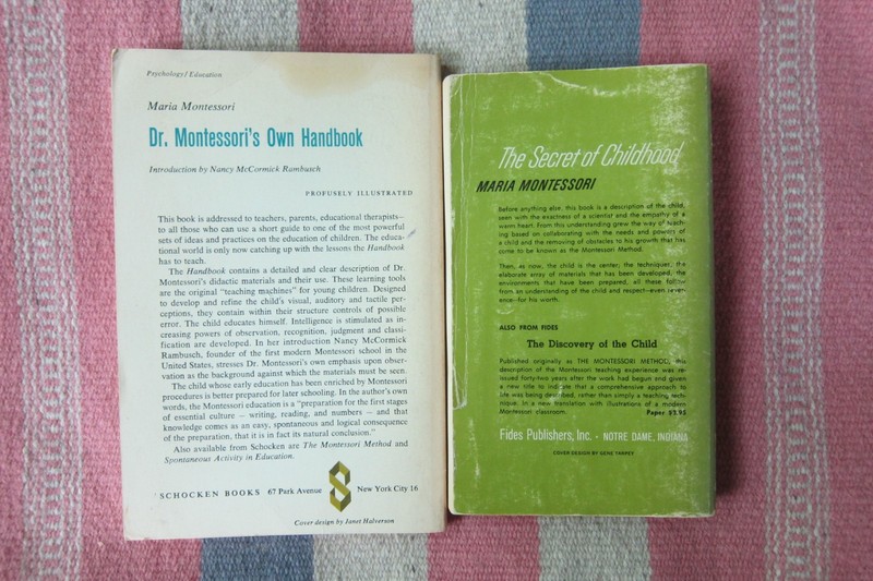 Lot Of 2 Vintage Maria Montessori Paperback Books 1969-1970~ Montessori Schools gallery