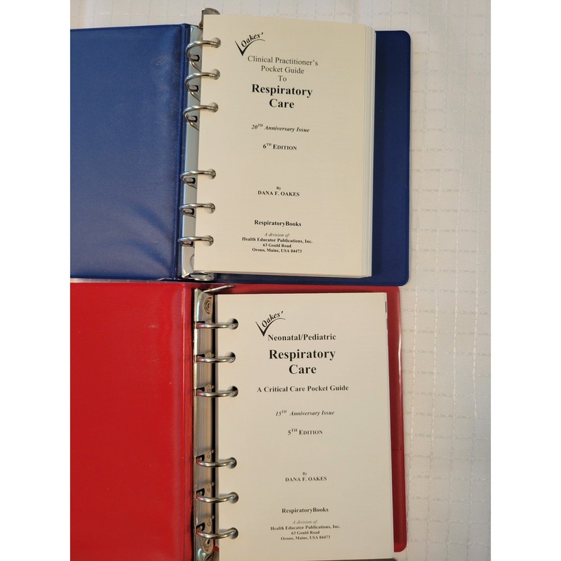 Lot of 4 Oakes Respiratory Care Pocket Guides Ventilator Hemodynamic Monitoring gallery