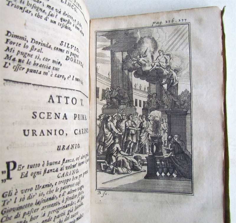 1734 IL PASTOR FIDO TRADICOMEDY by Giovanni Guarini VELLUM BINDING antique gallery