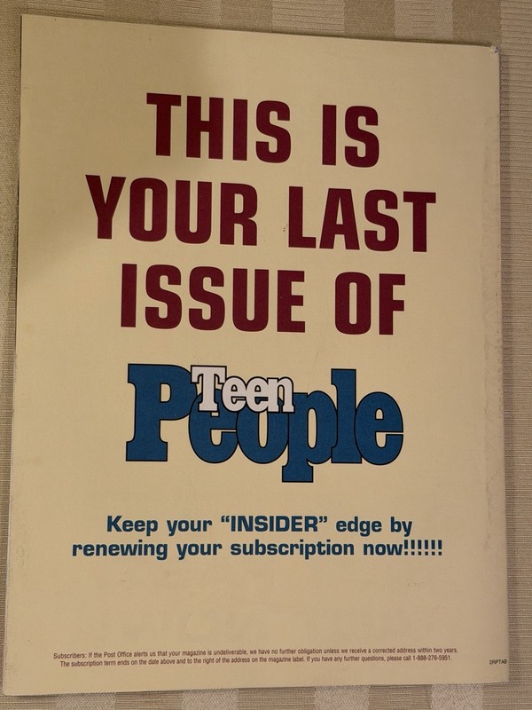 Teen People Magazine March 2003 Jennifer Garner Shane West Eminem Huge Poster gallery