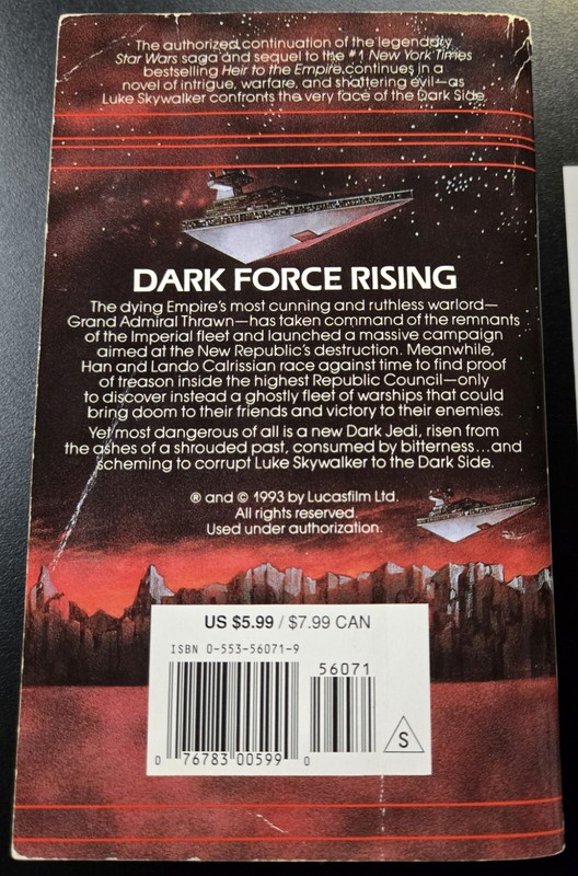 Star Wars: Dark Force Rising (1993) 21st Print SIGNED Timothy Zahn Notarized WOS gallery